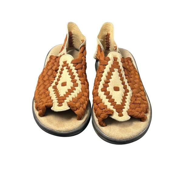 Chubasco Aztec Woven Unisex Leather Sandals Men's Size 7-8 Ladies 9-10 Handmade - Picture 4 of 9